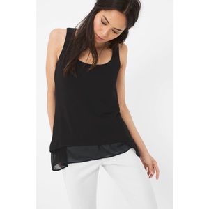 White House Black Market black woven overlay tank
